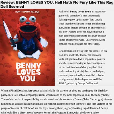 Review: BENNY LOVES YOU, Hell Hath No Fury Like This Rag Doll Scorned